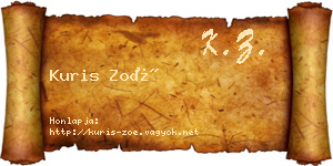 Kuris Zoé névjegykártya